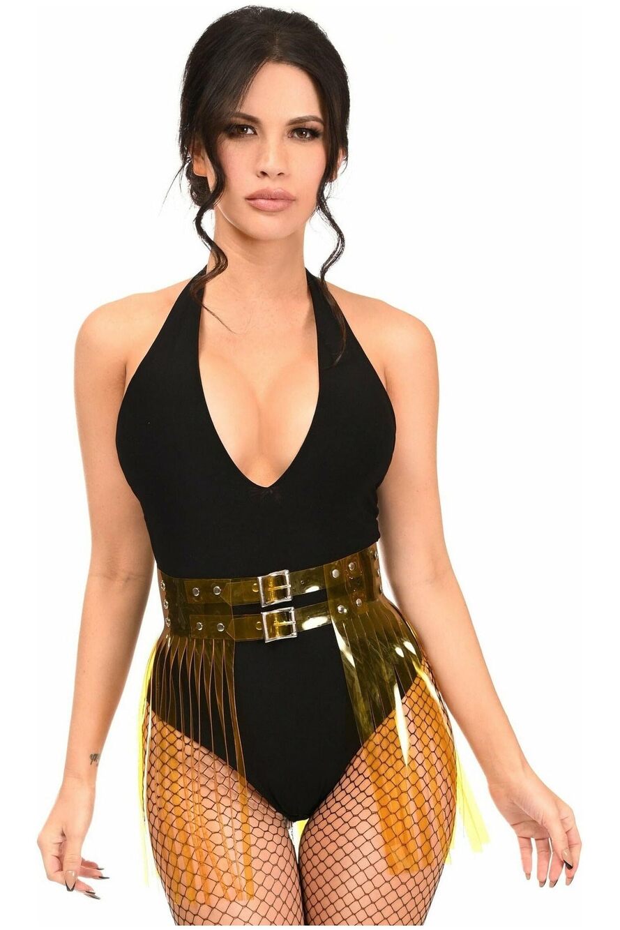 3238 Yellow Clear Fringe Skirt XLarge